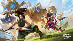 League Of Legends - A Group Of Characters With Weapons Wallpaper