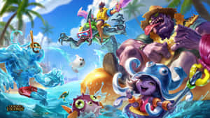 Leagueof Legends Pool Party Fun Wallpaper