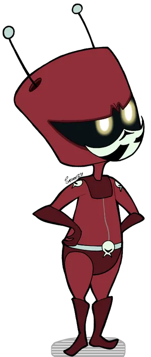 Leagueof Super Evil Red Menace Standing Wallpaper