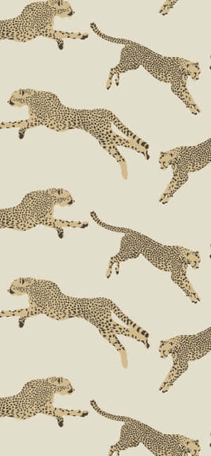Leaping Leopards Pattern Wallpaper