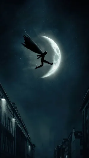 Leaping Through The Dark Moon Knight Phone Wallpaper
