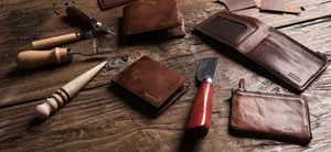 Leather Walletsand Crafting Tools Wallpaper