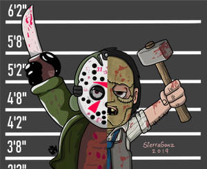 Leatherface Jason Chibi Symmetry Wallpaper