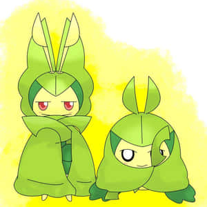 Leavanny And Swadloon Pokemon Fanart Wallpaper