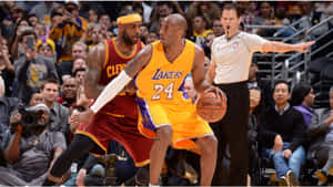 Lebron And Kobe With The Basketball Wallpaper