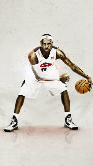 Lebron James Basketball Iphone White Wallpaper