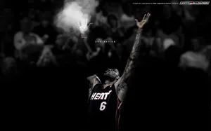 Lebron James In Miami Heat Jersey Wallpaper