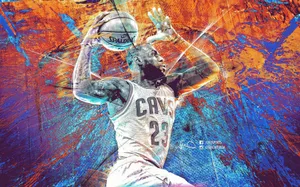Lebron James Stunting At The Cavs Wallpaper