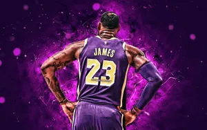 Lebron Nba Purple Lakers Jersey Wallpaper