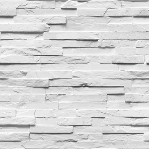 Ledgestone White Pattern Wallpaper