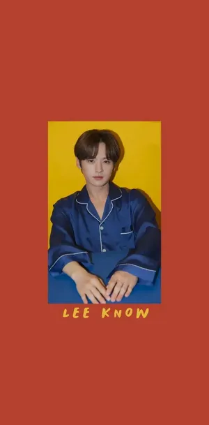 Lee Know Blue Pajamas Portrait Wallpaper
