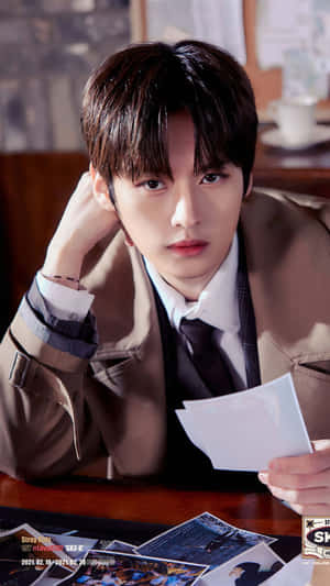 Lee Know Detective Look Wallpaper