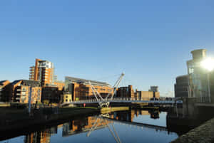 Leeds City Skyline During Sunset Wallpaper