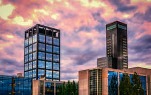 Leeuwarden Skyline Dusk Wallpaper