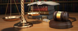 Legal Symbolism Scales Gavel Books Wallpaper