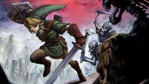 Legend Of Zelda Twilight Princess Link In Combat Wallpaper