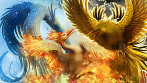 Legendary_ Birds_ Trio_ Articuno_ Zapdos_ Moltres Wallpaper