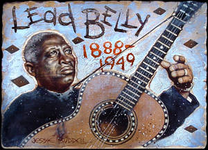 Legendary Black American Vocalist - Leadbelly Portrait Wallpaper