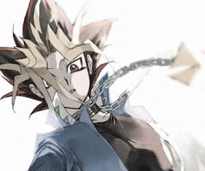 Legendary Duelist Yugi Muto In Action Wallpaper