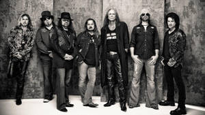 Legendary Lynyrd Skynyrd Band In Greyscale Wallpaper