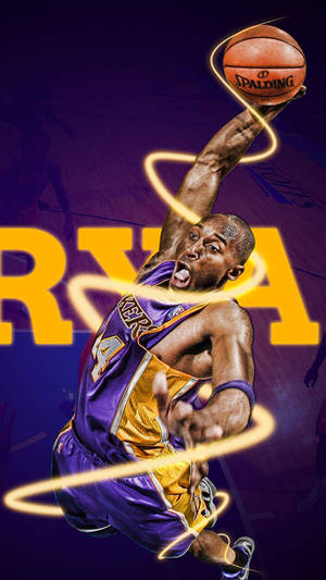 Legendary Nba Champion Kobe Bryant With His Signature Iphone Wallpaper