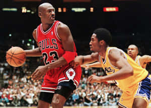 Legendary Nba Rivals, Jordan And Kobe Wallpaper