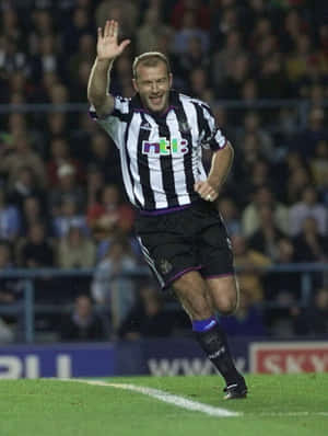 Legendary Striker, Alan Shearer Celebrating Goal Wallpaper