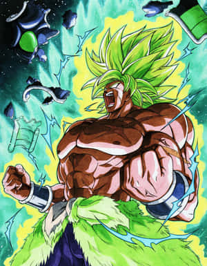 Legendary Super Saiyan Unleashing Power Wallpaper