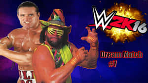 Legendary Wrestlers - Davey Boy Smith And Randy Savage In Action Wallpaper