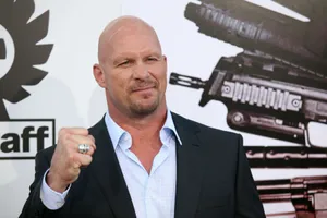 Legendary Wwe Wrestler Steve Austin At The Expendables Premiere Wallpaper