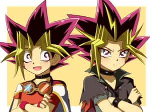 Legendary Yugi Muto With His Duel Monsters Cards Ready For A Fierce Battle Wallpaper