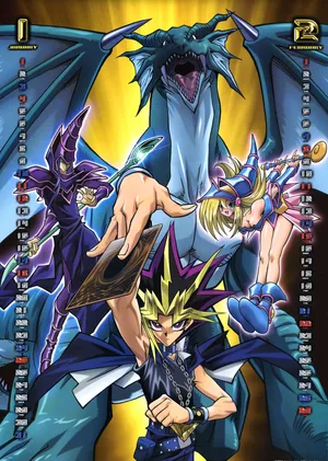 Legendary Yugioh Dark Magician In Action Wallpaper