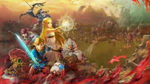 Legendof Zelda Epic Battle Artwork Wallpaper