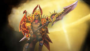 Legion Commander Leading The Charge In Battle Wallpaper