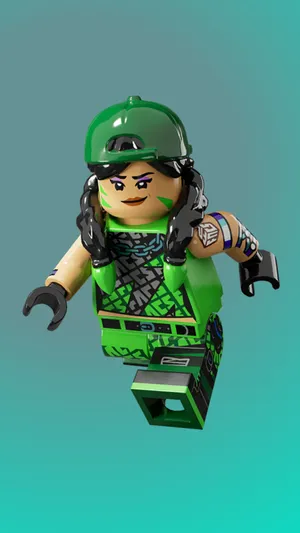 Lego Female Superhero Action Pose Wallpaper