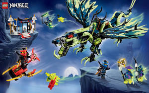 Lego Ninjago With Black Dragon Wallpaper