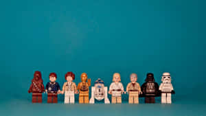 Lego Star Wars Characters On Blue Background Wallpaper