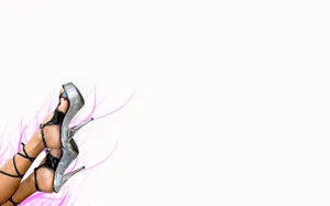 Legsin Heelswith Pink Accents Wallpaper