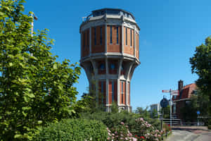 Leiden Watertower Sunny Day Wallpaper