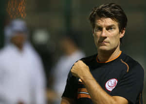 Lekhwiya Sc Coach Michael Laudrup Leading A Training Session Wallpaper