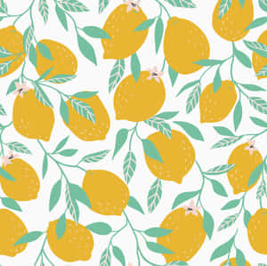 Lemon Branch Pattern Design Iphone Wallpaper