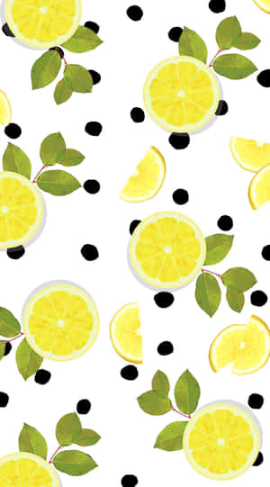 Lemon Slices On A White Background Wallpaper