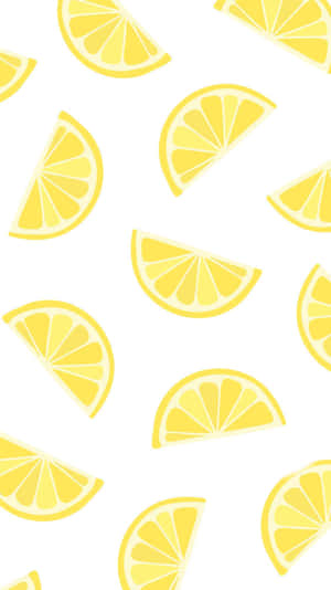 Lemon Slices On A White Background Wallpaper