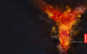 Lenovo Legion Y Logo Fire Background Wallpaper