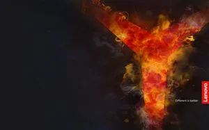 Lenovo Legion Y Logo Fire Background Wallpaper