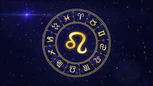 Leo Zodiac Sign Wheel And Stars Wallpaper