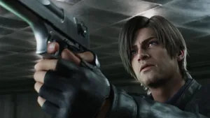Leon S Kennedy Action Scene Wallpaper