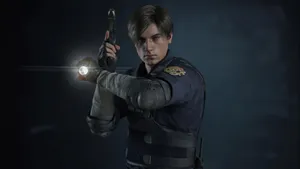 Leon With Guns Resident Evil 2 Wallpaper