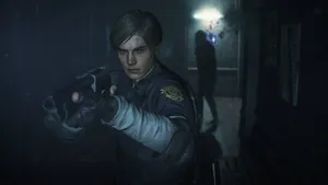 Leon & Zombie Resident Evil 2 Wallpaper