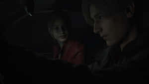 Leonand Claire Dark Car Scene Wallpaper